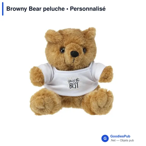 Peluche personnalisable Browny Bear avec logo - Image 2