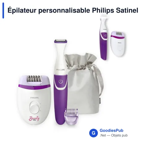 Épilateur personnalisable Philips Satinelle avec tondeuse bikini et logo - BRP505