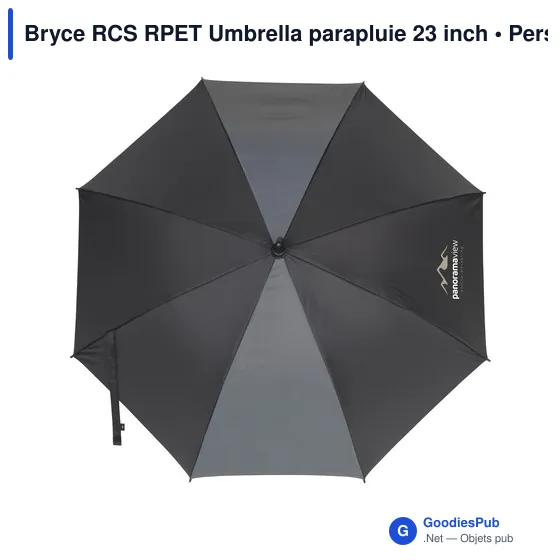 Parapluie personnalisable Bryce RCS RPET avec logo - Image 1