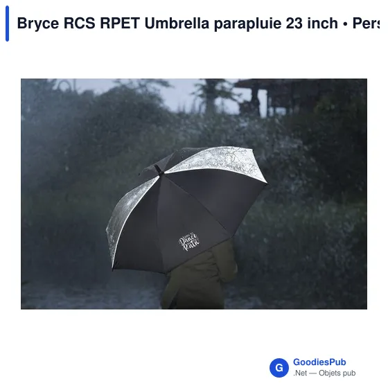 Parapluie personnalisable Bryce RCS RPET avec logo - Image 3