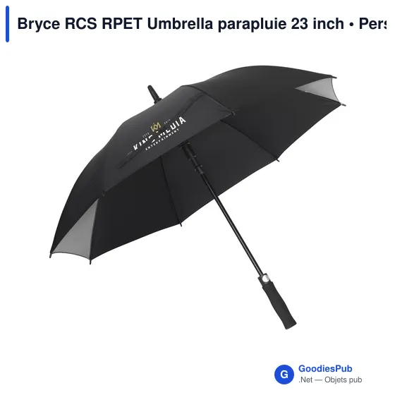 Parapluie personnalisable Bryce RCS RPET avec logo - Image 4