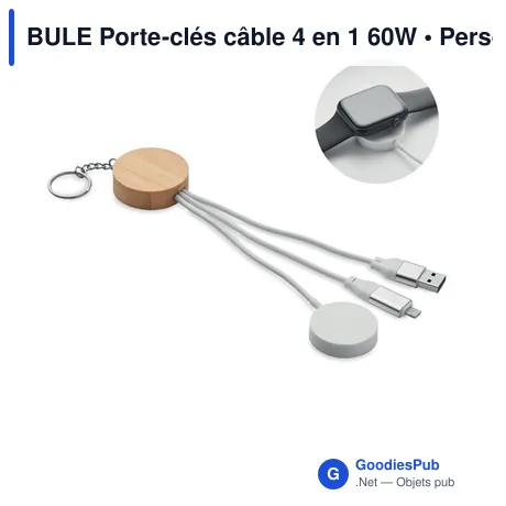 BULE Porte-clés câble 4 en 1 60W