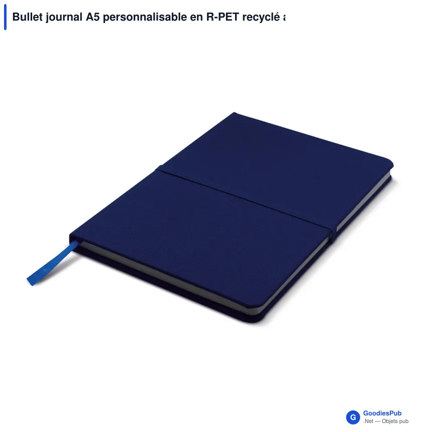 Bullet journal A5 personnalisable en R-PET recyclé avec logo - Bullet RPET - Image 2