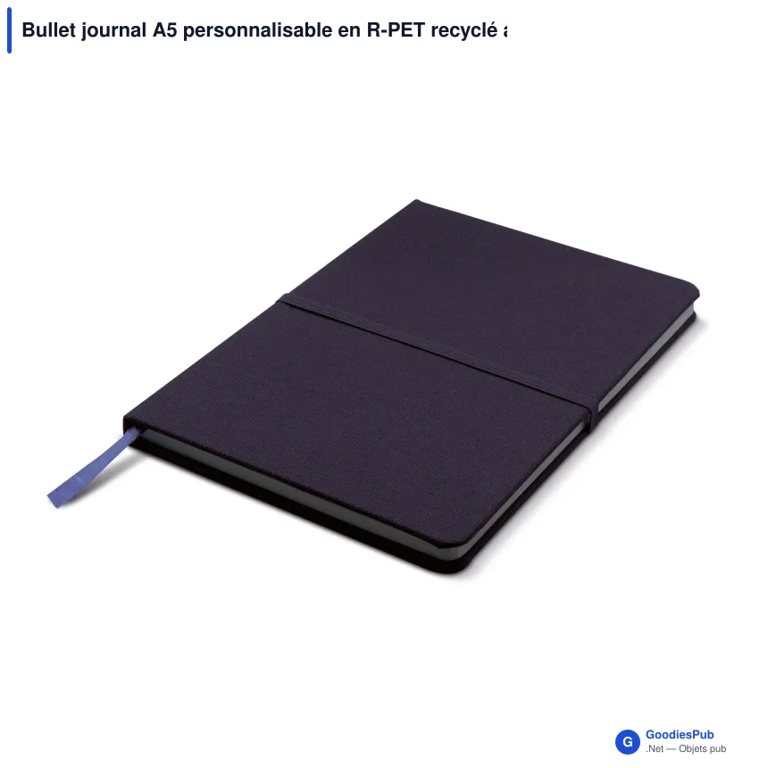 Bullet journal A5 personnalisable en R-PET recyclé avec logo - Bullet RPET - Image 3