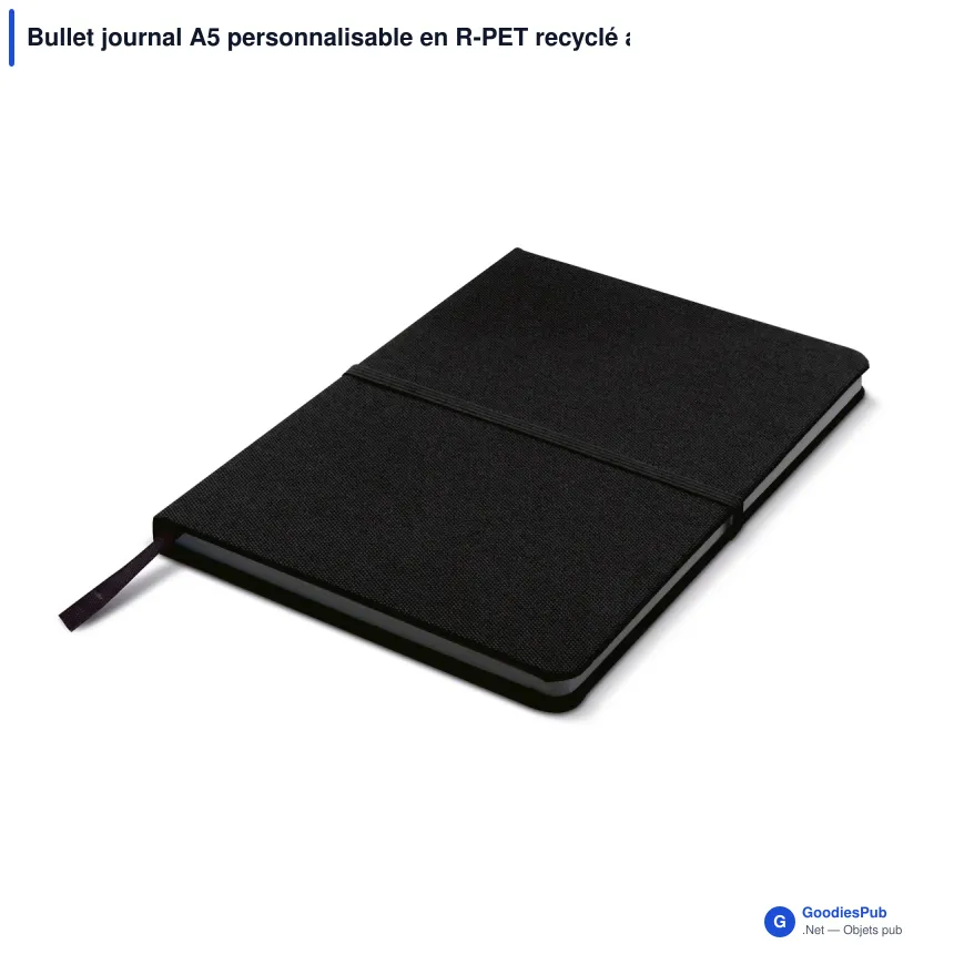 Bullet journal A5 personnalisable en R-PET recyclé avec logo - Bullet RPET - Image 4