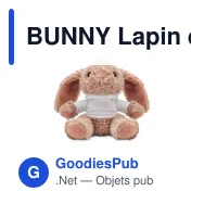 BUNNY Lapin en peluche - Miniature 3
