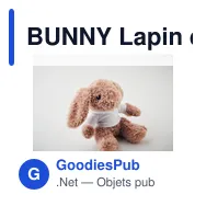 BUNNY Lapin en peluche - Miniature 8