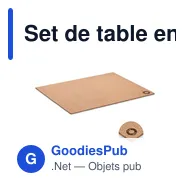 Set de table en liège personnalisable avec logo - Miniature 1