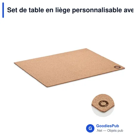 Set de table en liège personnalisable avec logo