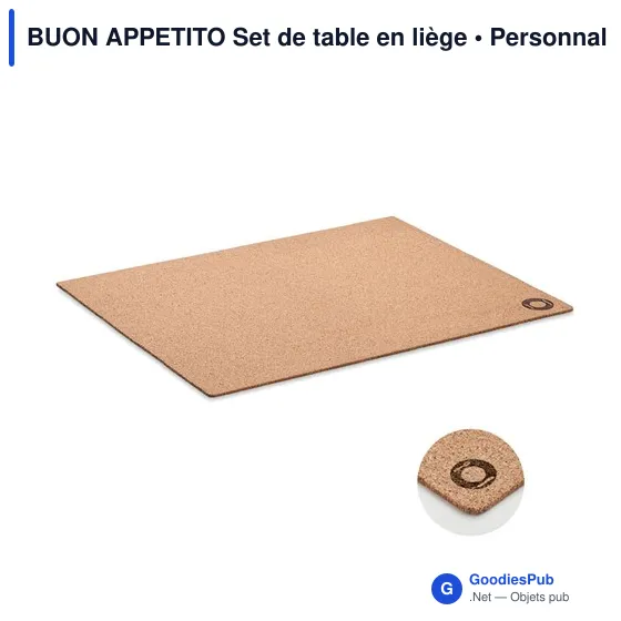 Set de table en liège personnalisable avec logo - Image 1