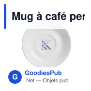 Mug à café personnalisable Burano 200 ml avec sous-tasseavec logo - Miniature 1