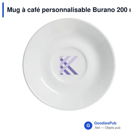 Mug à café personnalisable Burano 200 ml avec sous-tasseavec logo