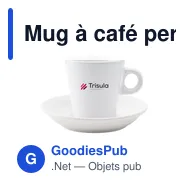 Mug à café personnalisable Burano 200 ml avec sous-tasseavec logo - Miniature 2