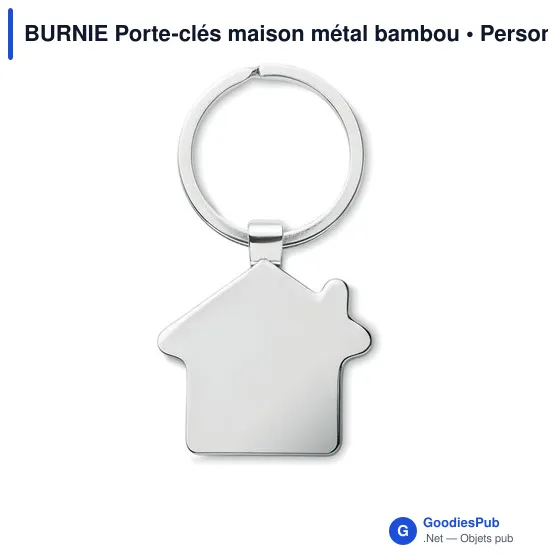 BURNIE Porte-clés maison métal bambou - Image 2