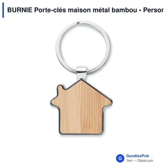 BURNIE Porte-clés maison métal bambou - Image 3