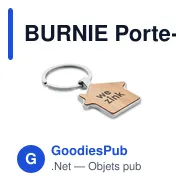 BURNIE Porte-clés maison métal bambou - Miniature 4