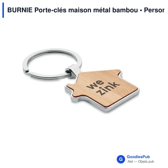 BURNIE Porte-clés maison métal bambou - Image 4