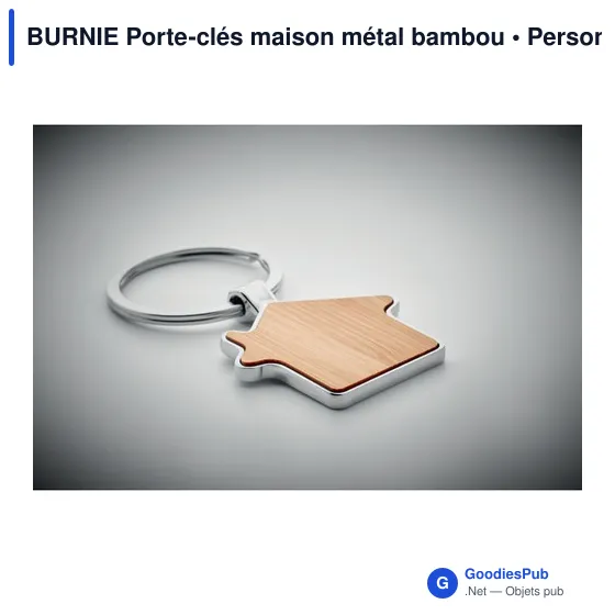 BURNIE Porte-clés maison métal bambou - Image 5