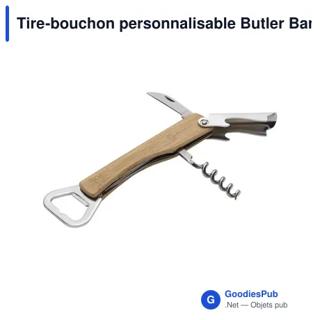Tire-bouchon personnalisable Butler Bamboo avec logo