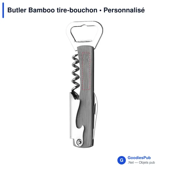 Tire-bouchon personnalisable Butler Bamboo avec logo - Image 6