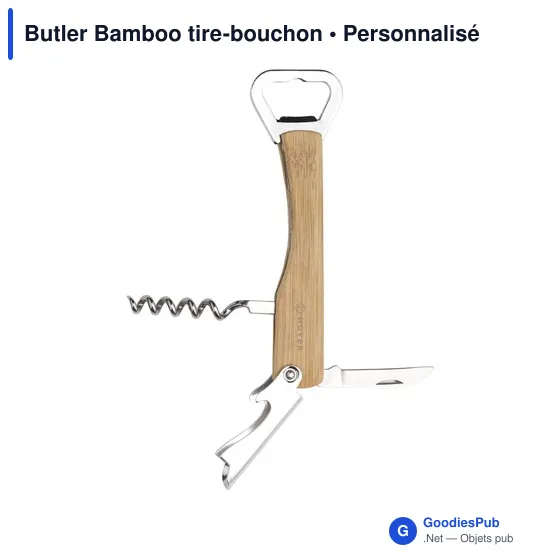 Tire-bouchon personnalisable Butler Bamboo avec logo - Image 7