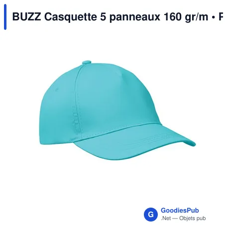 BUZZ Casquette 5 panneaux 160 gr/m