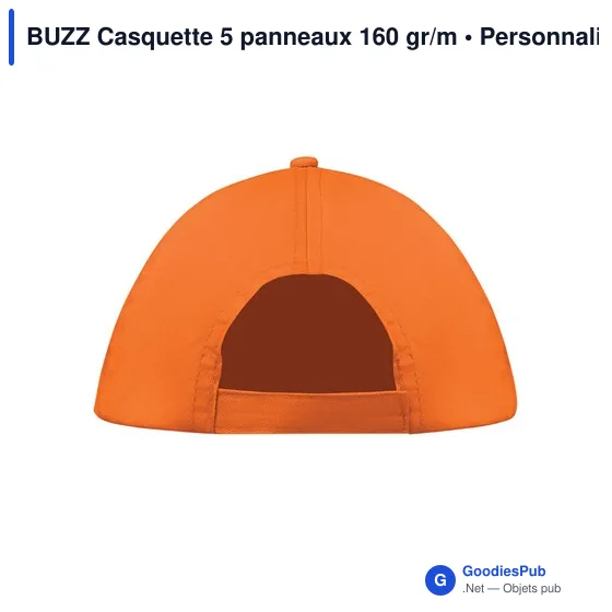 BUZZ Casquette 5 panneaux 160 gr/m - Image 11