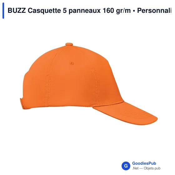BUZZ Casquette 5 panneaux 160 gr/m - Image 12