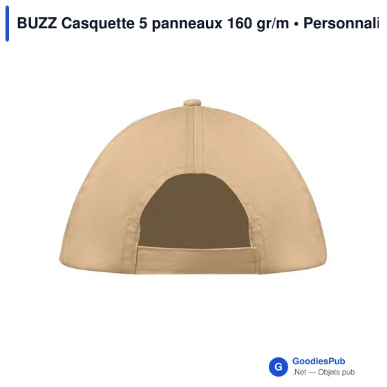 BUZZ Casquette 5 panneaux 160 gr/m - Image 6
