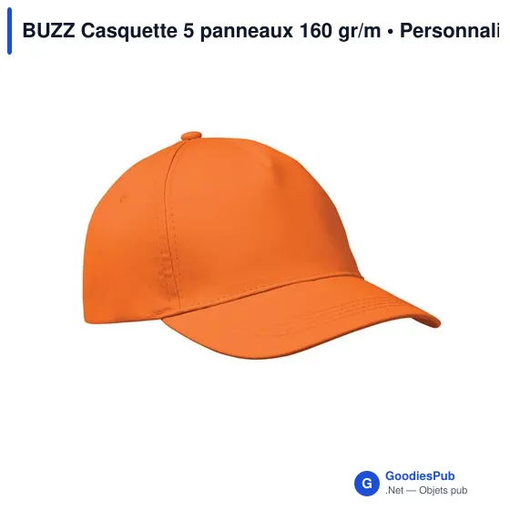 BUZZ Casquette 5 panneaux 160 gr/m - Image 10