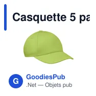 Casquette 5 pans personnalisable pour enfants avec logo - BUZZ KIDS - Miniature 1
