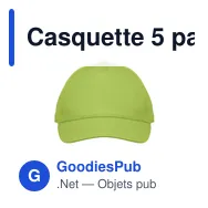 Casquette 5 pans personnalisable pour enfants avec logo - BUZZ KIDS - Miniature 2