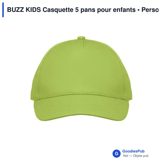 Casquette 5 pans personnalisable pour enfants avec logo - BUZZ KIDS - Image 2