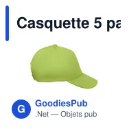 Casquette 5 pans personnalisable pour enfants avec logo - BUZZ KIDS - Miniature 3