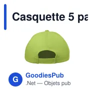 Casquette 5 pans personnalisable pour enfants avec logo - BUZZ KIDS - Miniature 4