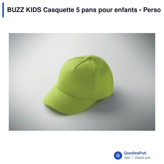 Casquette 5 pans personnalisable pour enfants avec logo - BUZZ KIDS - Image 6