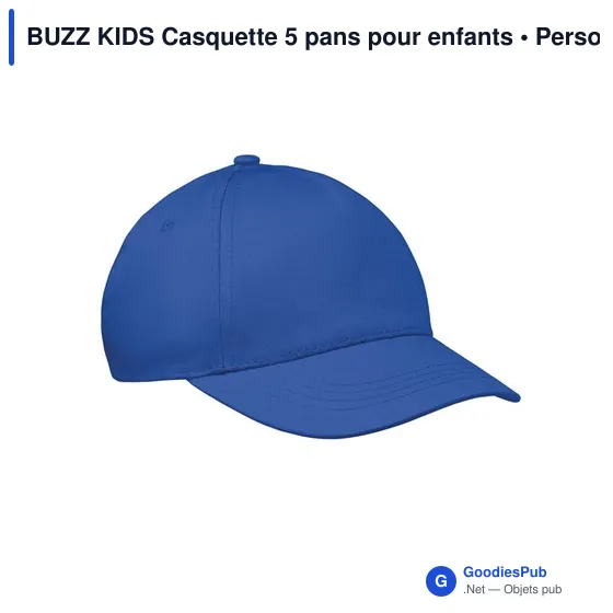 Casquette 5 pans personnalisable pour enfants avec logo - BUZZ KIDS - Image 7