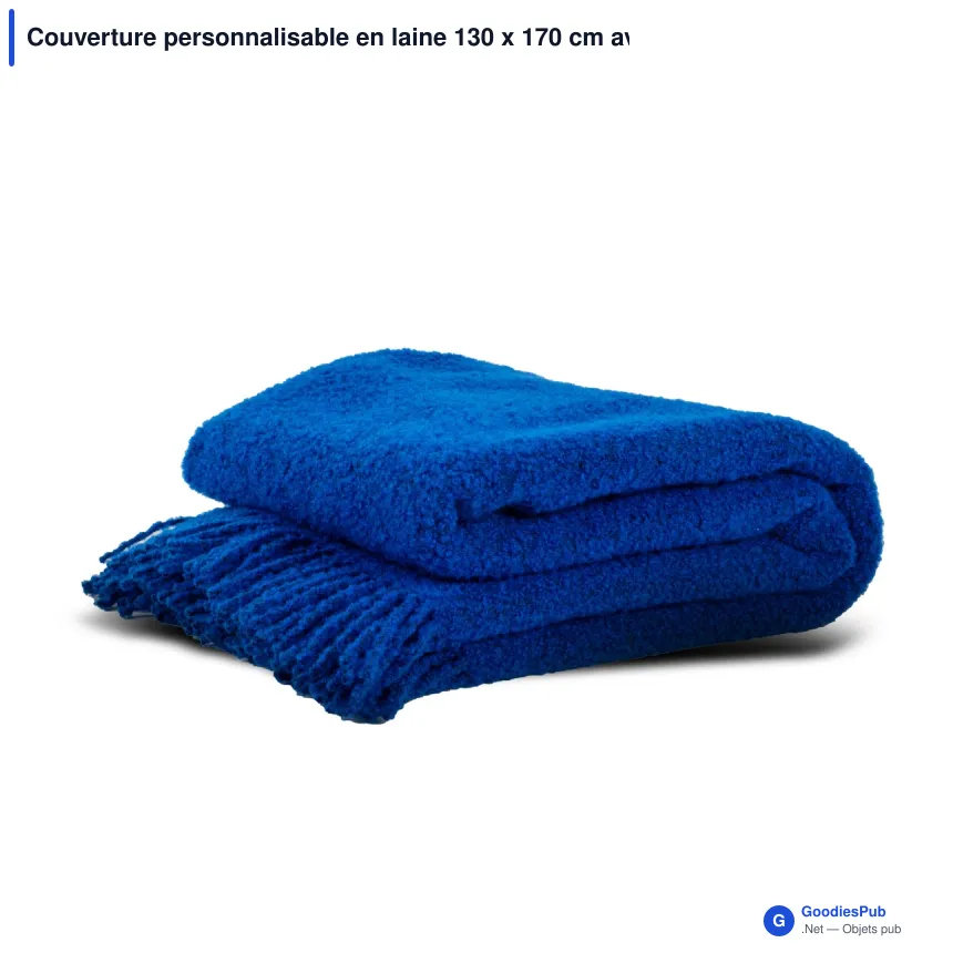 Couverture personnalisable en laine 130 x 170 cm avec logo - Byon Franca - Image 2