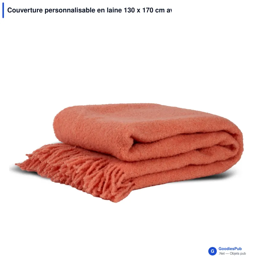 Couverture personnalisable en laine 130 x 170 cm avec logo - Byon Franca - Image 3