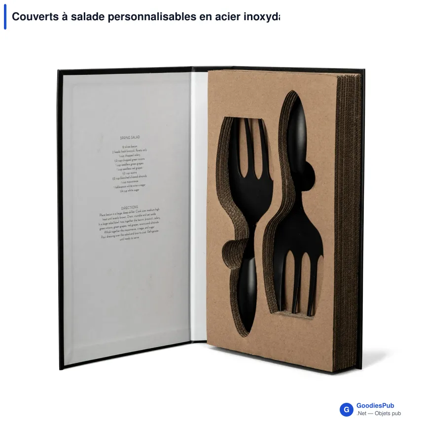 Couverts à salade personnalisables en acier inoxydable avec logo - Byon Insalata - Image 3