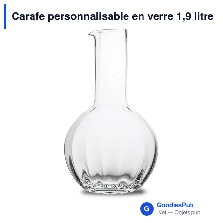 Carafe personnalisable en verre 1,9 litre avec logo - Byon Opacity