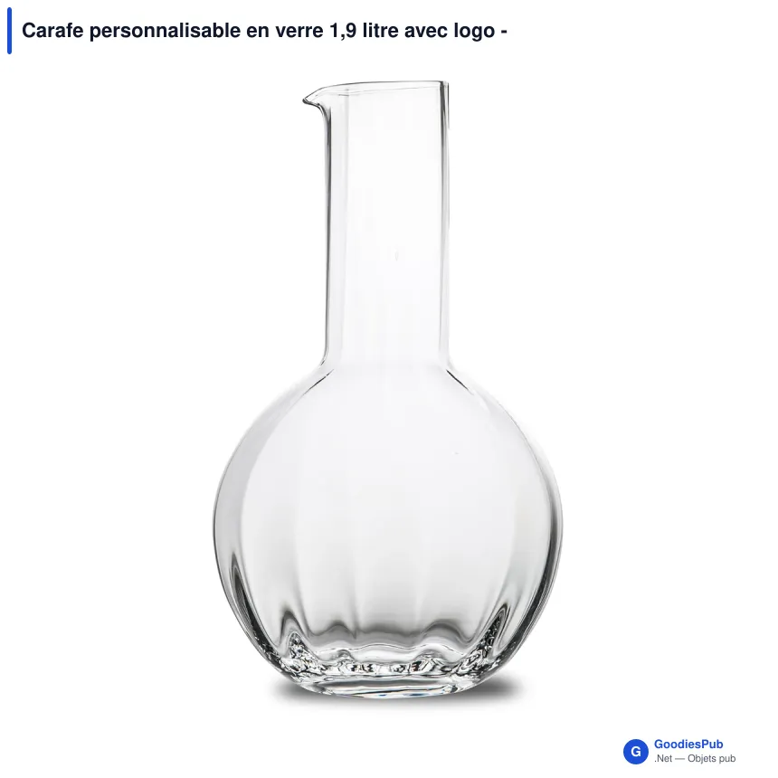 Carafe personnalisable en verre 1,9 litre avec logo - Byon Opacity - Image 2