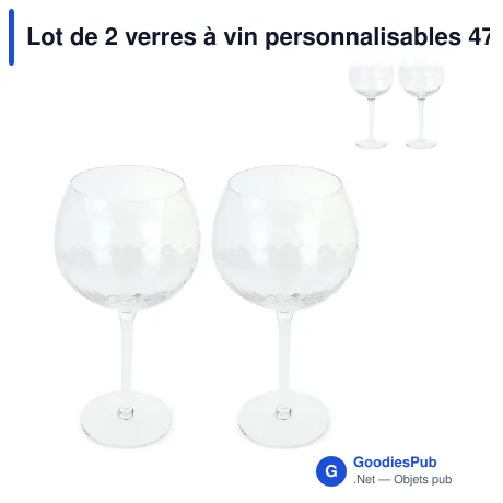 Lot de 2 verres à vin personnalisables 470 ml avec logo - Byon Opacity