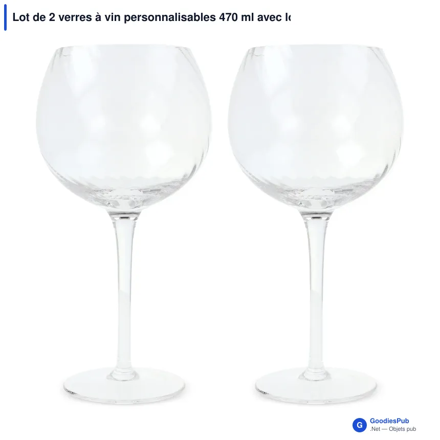 Lot de 2 verres à vin personnalisables 470 ml avec logo - Byon Opacity - Image 2