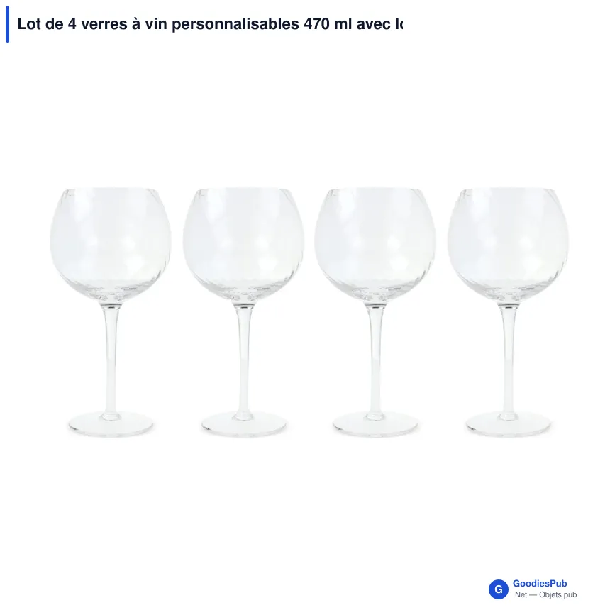 Lot de 4 verres à vin personnalisables 470 ml avec logo - Byon Opacity - Image 2