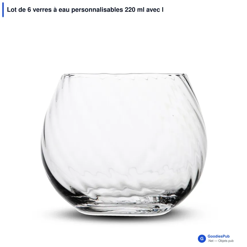 Lot de 6 verres à eau personnalisables 220 ml avec logo - Byon Opacity - Image 2