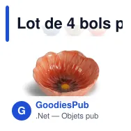 Lot de 4 bols personnalisables en grès cérame avec logo - Byon Poppy - Miniature 1