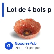 Lot de 4 bols personnalisables en grès cérame avec logo - Byon Poppy - Miniature 3