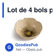 Lot de 4 bols personnalisables en grès cérame avec logo - Byon Poppy - Miniature 4