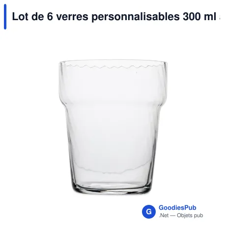 Lot de 6 verres personnalisables 300 ml avec logo - Byon Opacity
